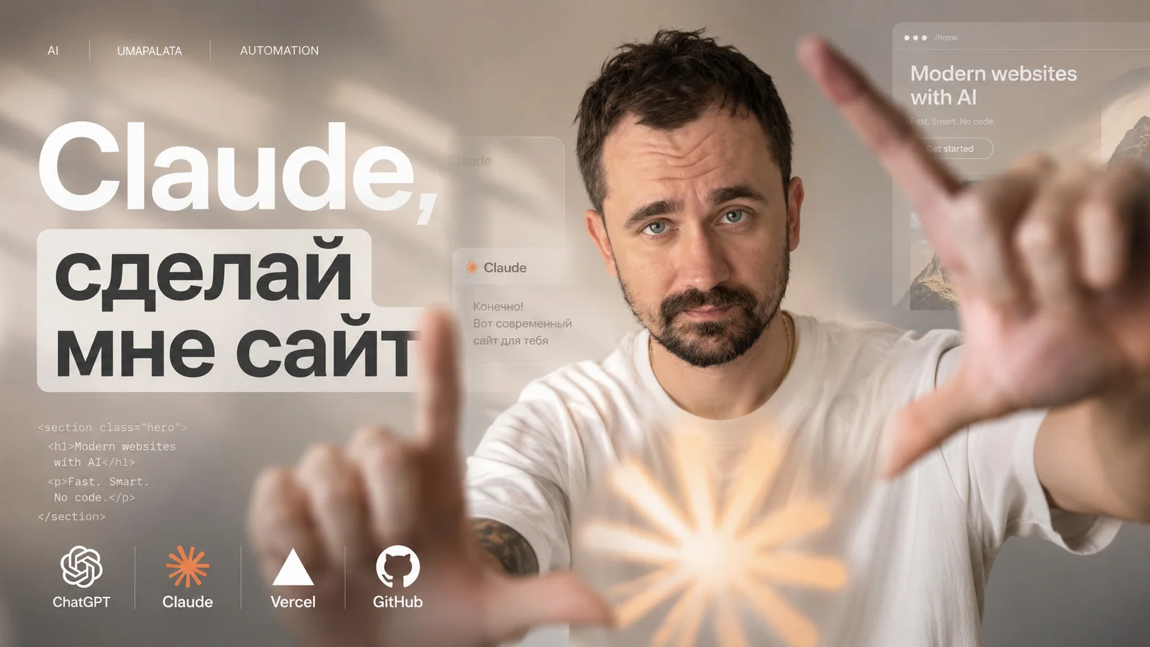 Макс Куратов на обложке рецепта «Claude, сделай мне сайт»