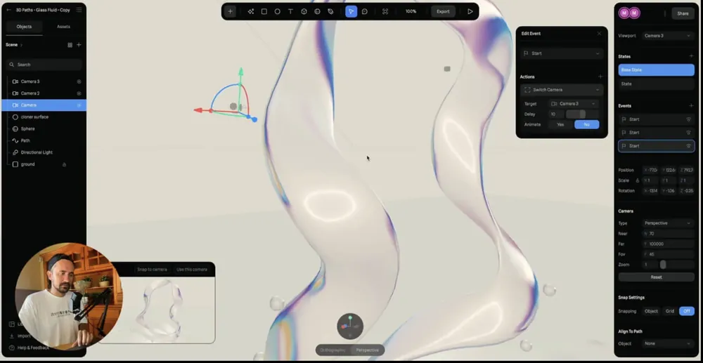 Скляні 3D-форми в Spline