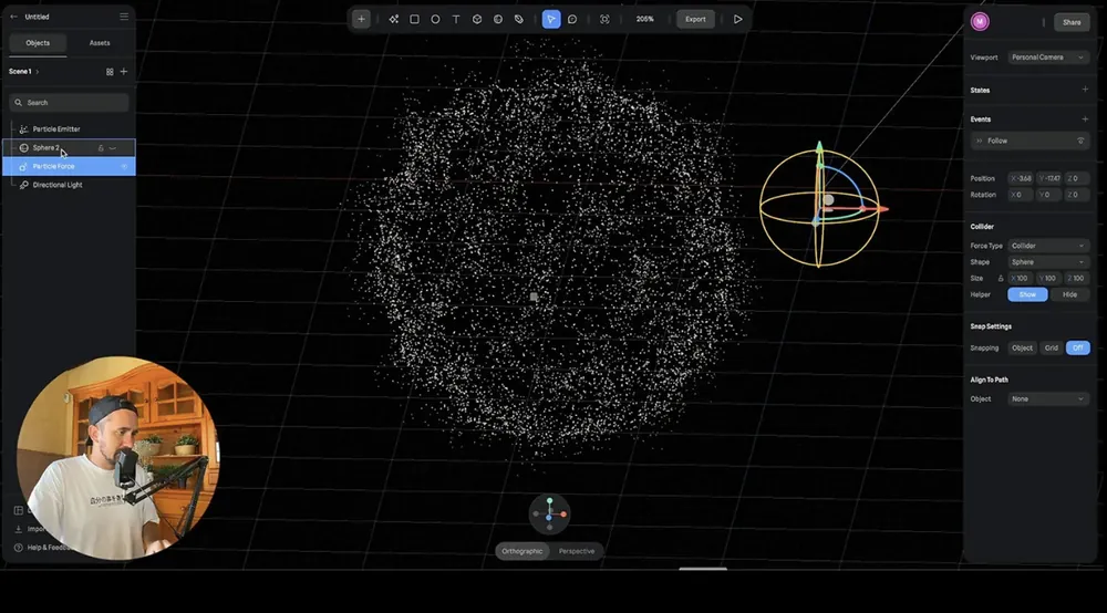 Система частинок у Spline